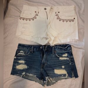 Abercrombie & Fitch Distressed Low Rise Denim Shorts Bundle